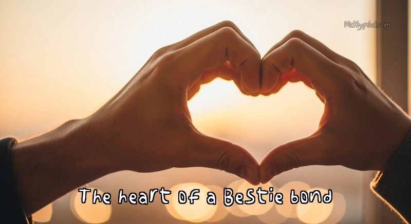 Hands forming a heart, symbolizing friendship and Bestie connection