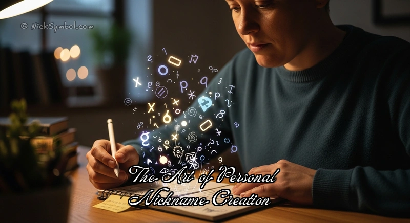 The Art of Personal Nickname Creation A person thoughtfully creating a personalized nickname